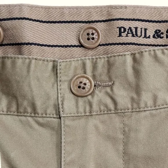Paul & Shark Yachting Summer Chinos Cotton Pleated Trouser Khaki Tan Mens 44 NWT
